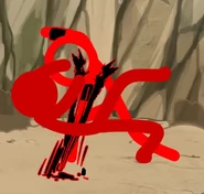 The Dark Lord impaling Red, corroding him.