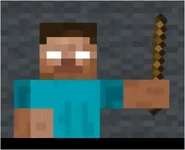 Herobrine with his head and back to others.