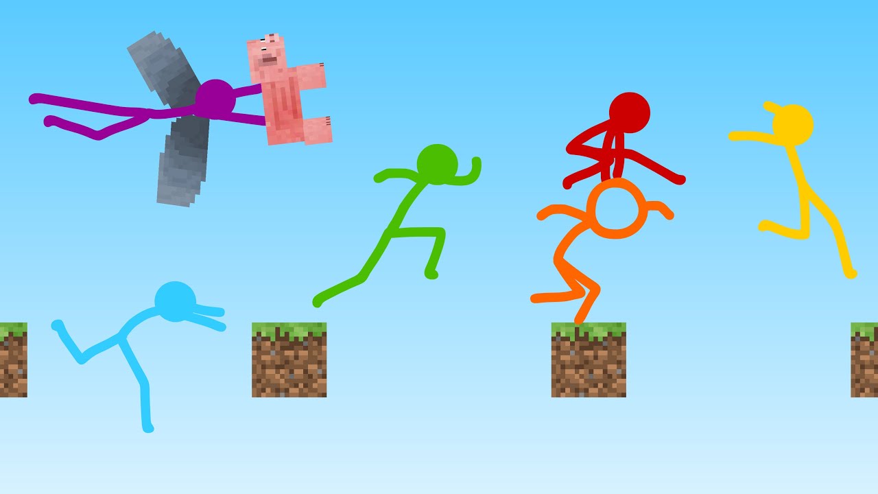 Stickman vs Minecraft Stickman ~ TNT TRAP for Red Stickman 