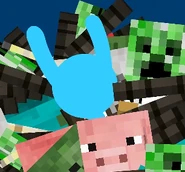 Blue getting buried by the mobs.