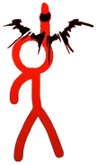 The Dark Lord in the process of wearing the Wristband of Power but without a background.