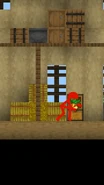 Red grabbing some more carrots from a chest.