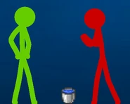 Red clapping for Green after he flips a bucket.