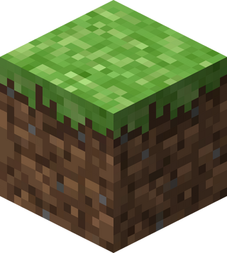 Logo of a blocky earth minecraft style