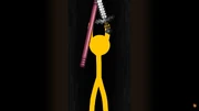 Yellow raising his tools to protect his friends.