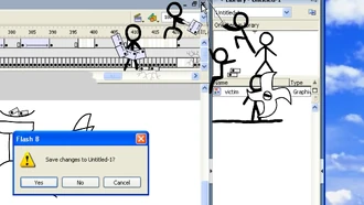 victim's clones just before they were deleted. (The stick figure holding the enormous white throwing star/shuriken is the original victim and the one in an idle state is not a clone but the source of the clones