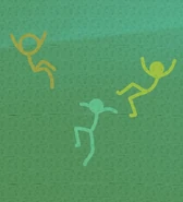 The Second Coming, Blue, and Yellow stuck in slime.