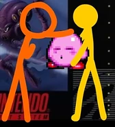The Second Coming petting Kirby.
