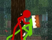 Red patting Green on the back.