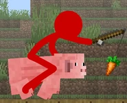 Red riding his Pig.