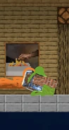 Green tries playing his electric guitar.