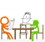 Bob throwing a carrot at Green.