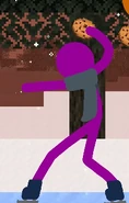 Purple striking a pose.