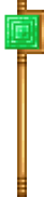 Orb staff containing an emerald block.