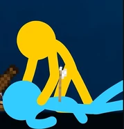 Blue succumbing to his injuries.