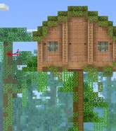 Red jumping out a window.