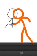 The Second Coming drawing a stick figure.