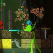 Ditto, but with Note Blocks raining on Green's head.