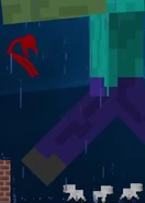 Red kicked by a giant.