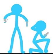 Yellow turning himself Blue's shade of blue.