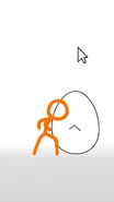 The egg cracked a bit.