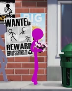 Purple walking through the Outernet.