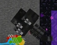 The Fighting Stick Figures tied up while the wither is emerging from the Nether portal.