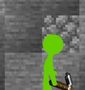 ...only for Green to block it with cobblestone.