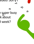 Green punching the word, "Maybe" out from Alan's email.