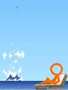 A massive explosion sends the Fighting Stick Figures into the air...