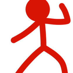 Red Stickman Stands Out Masses Stock Illustration 307592897