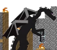 The Ender Dragon investigating the Mac computer to find her egg.