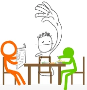 Bob about to slap Green.