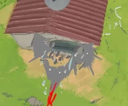 The Dark Lord being punched out of the shack.