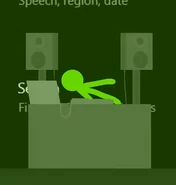 Green DJ-ing.