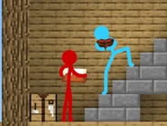 Red and Blue with food.