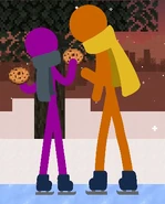 Purple with cookies for himself and King Orange.