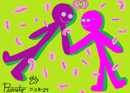 Magenta (right) with Purple surrounded by cherry petals.