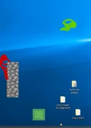 Green flipping in the air.