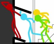 The Fighting Stick Figures discovering what's outside.