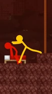 Red trying to sleep again, only for Yellow to stop him.