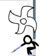 victim dodging a shuriken that noogai3 threw at him.