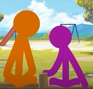 King Orange and Purple at the playground.