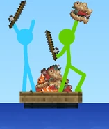 ...and Blue celebrating.