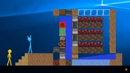 Blue and his Redstone build.