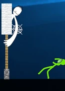 Bob throws Green's own slime ball back at him.