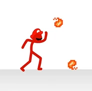 Red cosplaying as Mario.