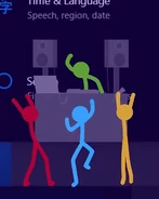 Red, Blue, and Yellow dancing.