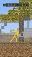Yellow punching a tree.