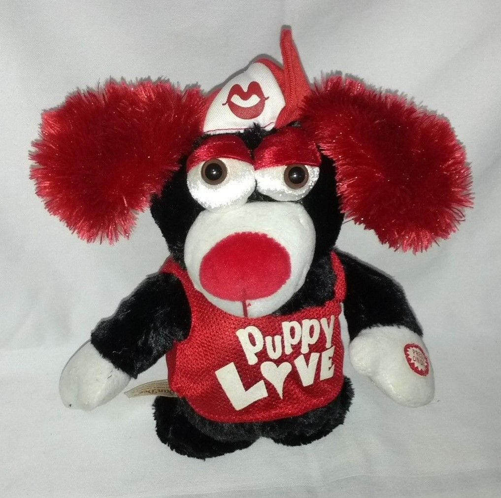 Dan Dee Plush Dog Bulldog Biker I Wuff You Valentine Red 